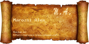 Marozsi Alex névjegykártya